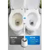 Busstier Hazneli Silikon WC Fırçası, Klozet Temizliği İçin Esnek Başlıklı Tuvalet Fırçası, Standlı Saklama Kabı