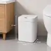 12 Litre Sensörlü Çöp Kovası, Otomatik Temassız Akıllı Çöp Kutusu, Sessiz Kapanan Kapaklı, 2 AA Pille Çalışan, Banyo, Mutfak ve Ofis İçin Beyaz