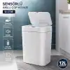 12 Litre Sensörlü Çöp Kovası, Otomatik Temassız Akıllı Çöp Kutusu, Sessiz Kapanan Kapaklı, 2 AA Pille Çalışan, Banyo, Mutfak ve Ofis İçin Beyaz