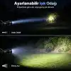 Bluefox Güçlü LED El Feneri, 10W Ultra Parlak Işık, 5 Farklı Mod, Zoom Özellikli, Dayanıklı Aluminyum Gövde