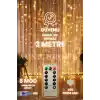 Zauss Kumandalı 8 Ayrı Moda Sahip 3mx3m (300 Cm X 300 Cm) Perde Led 10 Saçaklı Gün Işığı