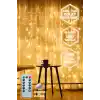 Zauss Kumandalı 8 Ayrı Moda Sahip 3mx3m (300 Cm X 300 Cm) Perde Led 10 Saçaklı Gün Işığı