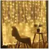 Zauss Kumandalı 8 Ayrı Moda Sahip 3mx3m (300 Cm X 300 Cm) Perde Led 10 Saçaklı Gün Işığı