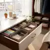 Deconox 4 Adet Tek Boy Katlanabilir Çekmece Organizer Seti | Dolap İçi Saklama Kutusu | İç Giyim, Çorap ve Aksesuar Düzenleyici | Telli Dik Duruş Sağlayan Kumaş Dolap Düzenleyici 30x15x12.5cm