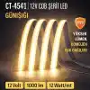 Cata CT-4541G COB Şerit LED 12V Metrede 216 Çipli Kesintisiz Noktasız İç Mekan Aydınlatma - 5 METRE GÜNIŞIĞI 3200K