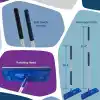 Silva Mikrofiber Mop Üçlü Set - Islak, Kuru ve Duvar Bezi Dahil (3 Bez), 90-156 cm Teleskopik Alüminyum Sap, 360 Derece Dönen Cırtlı Kafa, Laminat Parke Fayans Duvar ve Tavan İçin