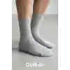 GoWith 4’lü ORGANİK PAMUK Taban Altı Havlulu Erkek Kadın Spor Çorap, Siyah Beyaz Gri Ekru Soket Boy Tenis Çorabı, Ribana Örgü Dikişşiz Retro Çorap 3504
