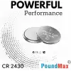 PoundMax 10 x CR2430 DL2430 3V Lityum Düğme Pil, Uzun Raf Ömrü, Küçük Elektronik Cihazlar için Uzaktan Kumandalar, Teraziler, Akıllı Ev Cihazları, Ölçüm Cihazları ve Hesap Makineleri