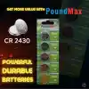 PoundMax 10 x CR2430 DL2430 3V Lityum Düğme Pil, Uzun Raf Ömrü, Küçük Elektronik Cihazlar için Uzaktan Kumandalar, Teraziler, Akıllı Ev Cihazları, Ölçüm Cihazları ve Hesap Makineleri