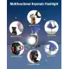 Mayaglory Çok Fonksiyonlu Şarjlı Mini COB LED Anahtarlık El Feneri - Entegre Elektronik Çakmak, Şişe Açacağı, Tornavida, Kemer Kesici, Düdük ve Mıknatıslı Acil Durum Ekipmanı, Type-C Şarj Edilebilir