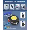 Mayaglory Çok Fonksiyonlu Şarjlı Mini COB LED Anahtarlık El Feneri - Entegre Elektronik Çakmak, Şişe Açacağı, Tornavida, Kemer Kesici, Düdük ve Mıknatıslı Acil Durum Ekipmanı, Type-C Şarj Edilebilir