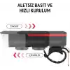 Bisiklet Feneri Bisiklet Alarmı Bisiklet Kornası Solar Enerjili Usb Ile Şarj Edilebilir Ledli Bisiklet Feneri Kornalı Ve Su Geçirmez Far