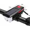 Bisiklet Feneri Bisiklet Alarmı Bisiklet Kornası Solar Enerjili Usb Ile Şarj Edilebilir Ledli Bisiklet Feneri Kornalı Ve Su Geçirmez Far