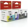 Canon PG-46 Renkli + CL 56 Siyah 2li Kartuş Seti