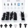 Busstier Oto Fastener Klips Seti 100 Adet 6 Boyut Tampon Kapı Döşeme Pervaz Tutucu Plastik Klips Çeşitleri Araç İç Dış Aksam Uyumlu