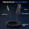 Bluetooth 5.4 Araç AUX Adaptörü, 3.5 mm Jack Araç Ses Kiti