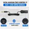 Bluetooth 5.4 Araç AUX Adaptörü, 3.5 mm Jack Araç Ses Kiti