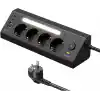 SMAYLİNG Akım Korumalı Çoklu Priz | 4 Priz Girişi + 2 USB-C + 2 USB-A Çıkışı | 2 Metre Kablo | LED Işıklı | Hızlı Şarj ve Güvenli Kullanım