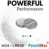 10 Adet AG4 376 377 SR626 SR626SW LR66 1.5v PoundMax Düğme pil, Alkalin saat pili, çocuklara dayanıklı ambalaj, küçük elektronik cihazlar için,ölçüm cihazları ve hesap makineleri