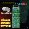 10 Adet AG4 376 377 SR626 SR626SW LR66 1.5v PoundMax Düğme pil, Alkalin saat pili, çocuklara dayanıklı ambalaj, küçük elektronik cihazlar için,ölçüm cihazları ve hesap makineleri