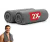Wonkey Sporcu Fitness Antreman Havlusu 30x100 cm, Ultra Hafif ve Hızlı Kuruyan Mikrofiber Spor Havlu, Gym Boks Pilates Tenis Havlusu (2 Adet 30x100, Gri)