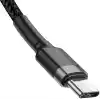 Baseus Cafule, Şarj & Data Aktarımı Kablosu, Gri - Siyah, 2 m, 3 A, 60 W, USB Type C & USB Type C, PD2.0, Flash/Hızlı Şarj