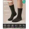 GoWith 3lü Norveç Tipi Yünlü Kalın Moline Renkli Tam Havlulu Güçlendirilmiş Ön Yıkamalı Kışlık Termal Kadın Çorap Seti 2038