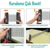 TELVESSE 6lı SET Masa Tenisi Filesi Raket Top Seti Otomatik Gerdirme Pinpon Net Tüm Masalara Uyumlu