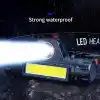 CATA 200 Lümen Mir Led Kafa Feneri Mini LED Far USB Şarj Edilebilir Ayarlanabilir Açı Su Geçirmez Hafif COB Kafa Lambası Dağ Tırmanışı Gece Balıkçılık [Enerji Sınıfı A]