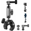 TELESIN Motosiklet Gidonu Bisiklet Montaj Kelepçeleri için GoPro Hero 13 12 11 10 9 DJI OSMO Action 5 Pro 4 3 Insta360,360° Çift Top Başlı Kelepçe Tutucu 1/4-20 mm Kamera ve Telefon için Adaptör