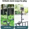 TELESIN Motosiklet Gidonu Bisiklet Montaj Kelepçeleri için GoPro Hero 13 12 11 10 9 DJI OSMO Action 5 Pro 4 3 Insta360,360° Çift Top Başlı Kelepçe Tutucu 1/4-20 mm Kamera ve Telefon için Adaptör