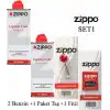 Zippo Benzin+1 Paket Taş+ Fitil Seti