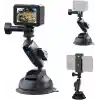 TELESIN Alüminyum Alaşımlı Araç Vantuz Montajı, Hero 13 12 11 10 9 8 DJI OSMO Action 5 Pro 4 3 Insta 360 X5 X4 Huawei iPhone Mobil Telefon Kameraları için, Telefon Tutacılı Araç Ön Cam Montajı
