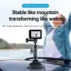 TELESIN Alüminyum Alaşımlı Araç Vantuz Montajı, Hero 13 12 11 10 9 8 DJI OSMO Action 5 Pro 4 3 Insta 360 X5 X4 Huawei iPhone Mobil Telefon Kameraları için, Telefon Tutacılı Araç Ön Cam Montajı