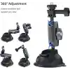 TELESIN Alüminyum Alaşımlı Araç Vantuz Montajı, Hero 13 12 11 10 9 8 DJI OSMO Action 5 Pro 4 3 Insta 360 X5 X4 Huawei iPhone Mobil Telefon Kameraları için, Telefon Tutacılı Araç Ön Cam Montajı