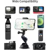 TELESIN Alüminyum Alaşımlı Araç Vantuz Montajı, Hero 13 12 11 10 9 8 DJI OSMO Action 5 Pro 4 3 Insta 360 X5 X4 Huawei iPhone Mobil Telefon Kameraları için, Telefon Tutacılı Araç Ön Cam Montajı