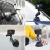 TELESIN Alüminyum Alaşımlı Araç Vantuz Montajı, Hero 13 12 11 10 9 8 DJI OSMO Action 5 Pro 4 3 Insta 360 X5 X4 Huawei iPhone Mobil Telefon Kameraları için, Telefon Tutacılı Araç Ön Cam Montajı