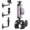 Coverzone Kamera Bisiklet ve Motosiklet Gidon Montaj, Alüminyum Alaşımlı Kelepçe, 360°, Insta360 ile uyumlu X5 X4 X3 Ace Pro Go 3S, DJI Osmo 2 Mobile 7P Action 5 Pro 4 3 ile Uyumlu, MM1, Gri
