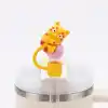 Sevimli Kedi Figürlü Silikon Pipet Kapağı, Kawaii Stil, Stanley ile Uyumlu Pipet Tıpası Koruyucu
