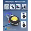 Mini el feneri, COB anahtarlık, el feneri, 7 modlu, USB şarj edilebilir çalışma lambası, 800 lümen, çok fonksiyonlu, taşınabilir, acil durum Kamp Feneri Çok Fonksiyonlu Fener