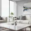 Deconox 1000 ml Renkli Kapaklı Borosilikat Cam Matara, Sızdırmaz Çevirmeli Vakumlu Kapaklı Suluk, Isıya Dayanıklı Geniş Ağızlı Detoks ve Su Şişesi (BPA İçermez) (BEYAZ)