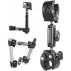 TELESIN Duall Top Kelepçe Montaj Çubuk Direği Bisiklet Bisiklet Motosiklet Gidon Tüp Tutucu Aksesuarları GoPro Hero 13 12 11 10 9 8, DJI Osmo Action 5 Pro 4 3 Insta360 X3 X4 Go3 Ace Pro ile Uyumlu
