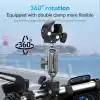 TELESIN Duall Top Kelepçe Montaj Çubuk Direği Bisiklet Bisiklet Motosiklet Gidon Tüp Tutucu Aksesuarları GoPro Hero 13 12 11 10 9 8, DJI Osmo Action 5 Pro 4 3 Insta360 X3 X4 Go3 Ace Pro ile Uyumlu
