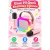 Robeve Blic 2 Mikrofonlu Çocuk Karaoke Hoparlör ve Bluetooth Hoparlör – LED Işıklı Mini Karaoke Seti, 6 Farklı Ses Efekti, Uzun Pil Ömrü, Taşınabilir Çocuk Mikrofonu ve Müzik Eğlence Seti Pembe