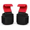 Valkyrie 2’li Ağırlık Kaldırma Kancası Bilek Destekli Güç Antrenmanı Fitness Strap Kırmızı