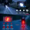 Ht-29 Şarjlı Bisiklet Işığı Ön Arka Flaşlı Usb 4 Mod Stop Lambası Aydınlatma Işık Seti IP65 Su Geçirmez Lamba Motosiklet