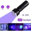 Valkyrie 21 LED 395nm Güneş Işığı Eltraviyole UV El Feneri - Siyah Fener - Evcil Hayvan Otel Ev Temizlik Para Taş Mücevherat