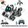 Giffy/Oyuncak 2.4 GhZ Uzaktan ve Bilekten Kumandalı Şarjlı 8 Teker Akrobat Robot Köpek Müzikli ve Led Işıklı Full Fonksiyon Akıllı Köpek Yavrusu Çift Kumanda Kontollü