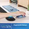 Klasse Gaming Klavye ve Mouse Bilek Destek Seti, ErgoPad, Kaymaz Tabanlı, Nefes Alan Kumaş, Ağrı Önleyici (Siyah Destek Seti)