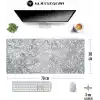 Klasse Pro - 6 Farklı Model Dikişli Kenar 70x30 cm Oyuncu Gaming Mouse Pad (White Map Lines)